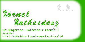 kornel matheidesz business card